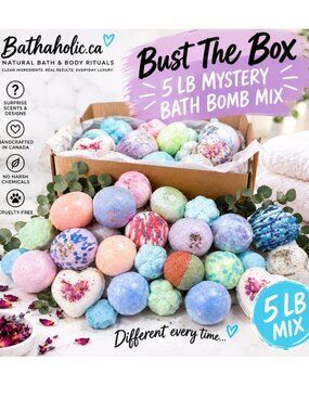Bust The Box - 5lb Bath Bombs Mix | 2.25 Kg | Mystery Bulk Mix Lot | Fizz-A-Ball